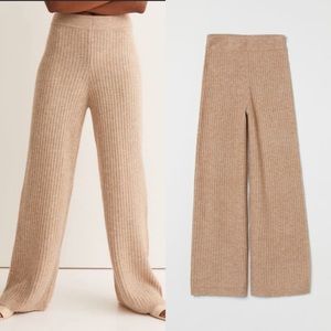 H&M Cable Knit Wool Blend Wide Leg High Waisted Pants